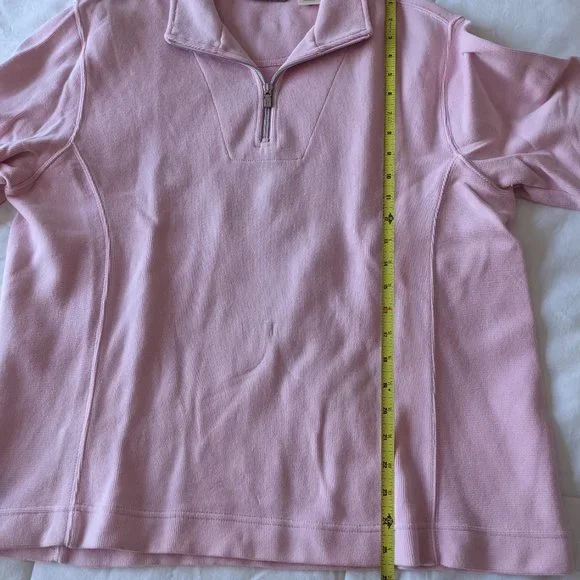 Tommy Bahama 1/4 Zip Aruba Sweatshirt Women's L Pink - Picture 6 of 10